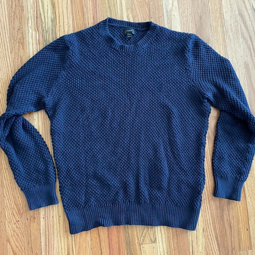 J Crew waffle knit cotton sweater Sz M